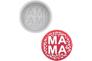 Flythww Mama Cheetah Car Freshie Molds, Circle Silicone Freshie Molds, Oven Safe Silicone Molds Car Freshies Supplies Molds for Baking Aroma Beads, DIY Silicone Molds for Use in Making Soap, Resin