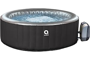 JLeisure Avenli London 181 Gallon 49 Inch 2 to 3 Person Inflatable Hot Tub Spa with Control Panel, Insulated Tub Cover and Floor Protector, Black