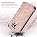 Galaxy Note 5 Case, Note 5 Case, BENTOBEN 2 in 1 Glitter Luxury Bling Hybrid Hard Cover Laminated with Sparkly Shiny Faux Leather Shockproof Bumper Protective Case for Samsung Galaxy Note 5, Rose Gold