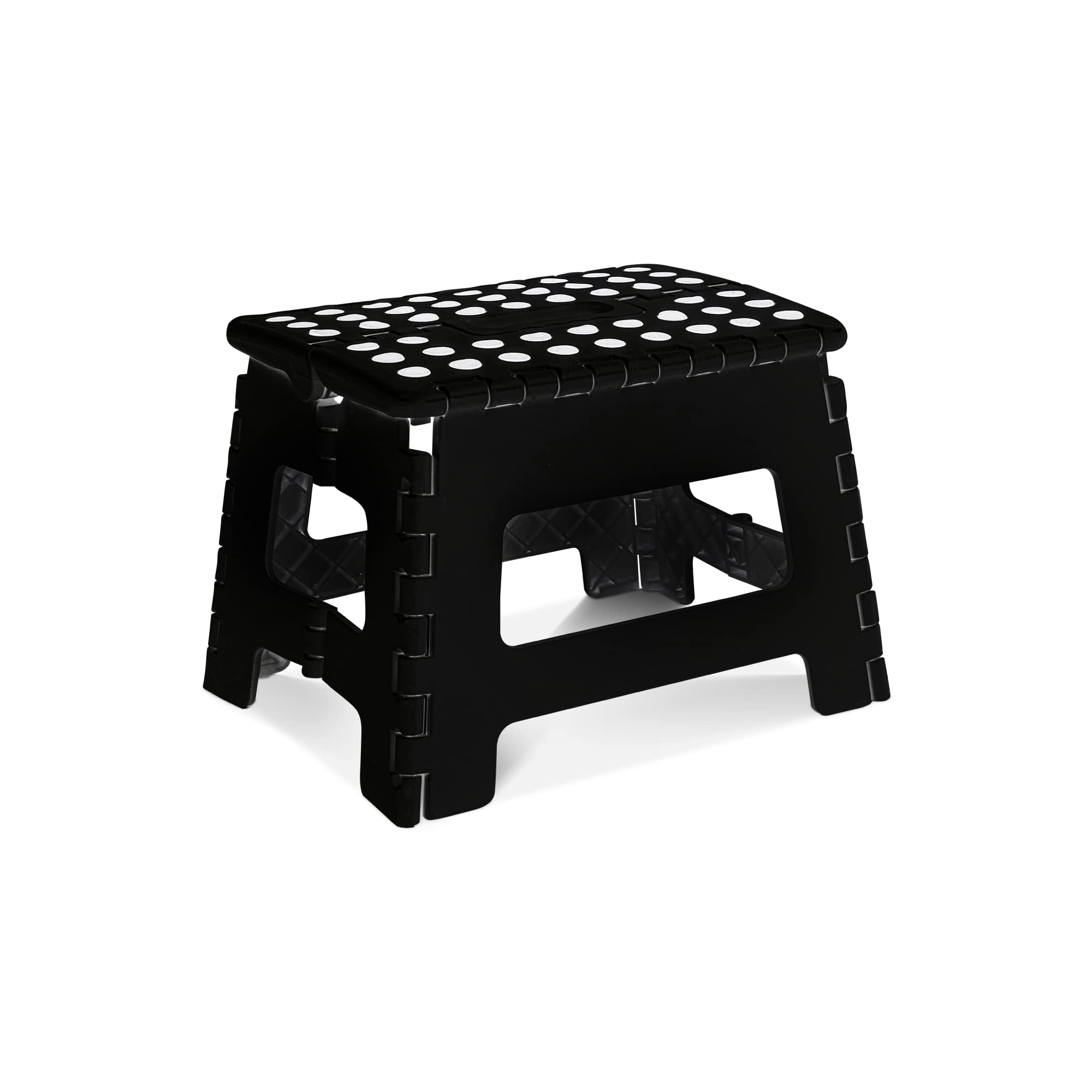 Sterun Folding Step Stool With Carry Handle & Anti Skid Footpad For Kids, Adults | Foldable, Collapsible (Black, 9 Inch)