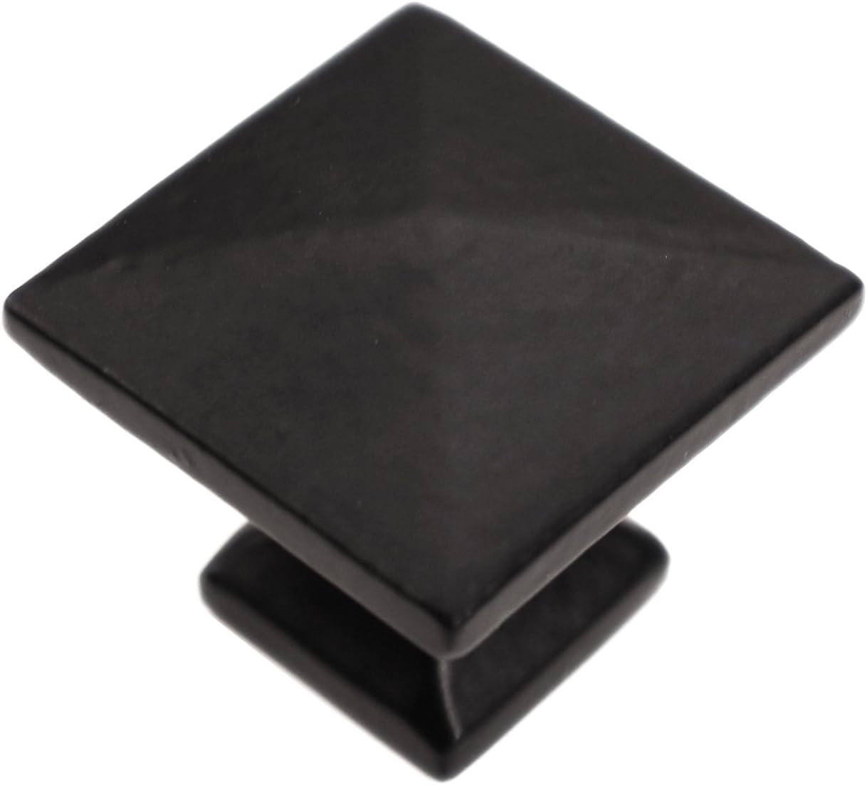 Iron Valley - 1-1/4" Modern Square Cabinet Knob - Pack of 10 - Solid Cast Iron