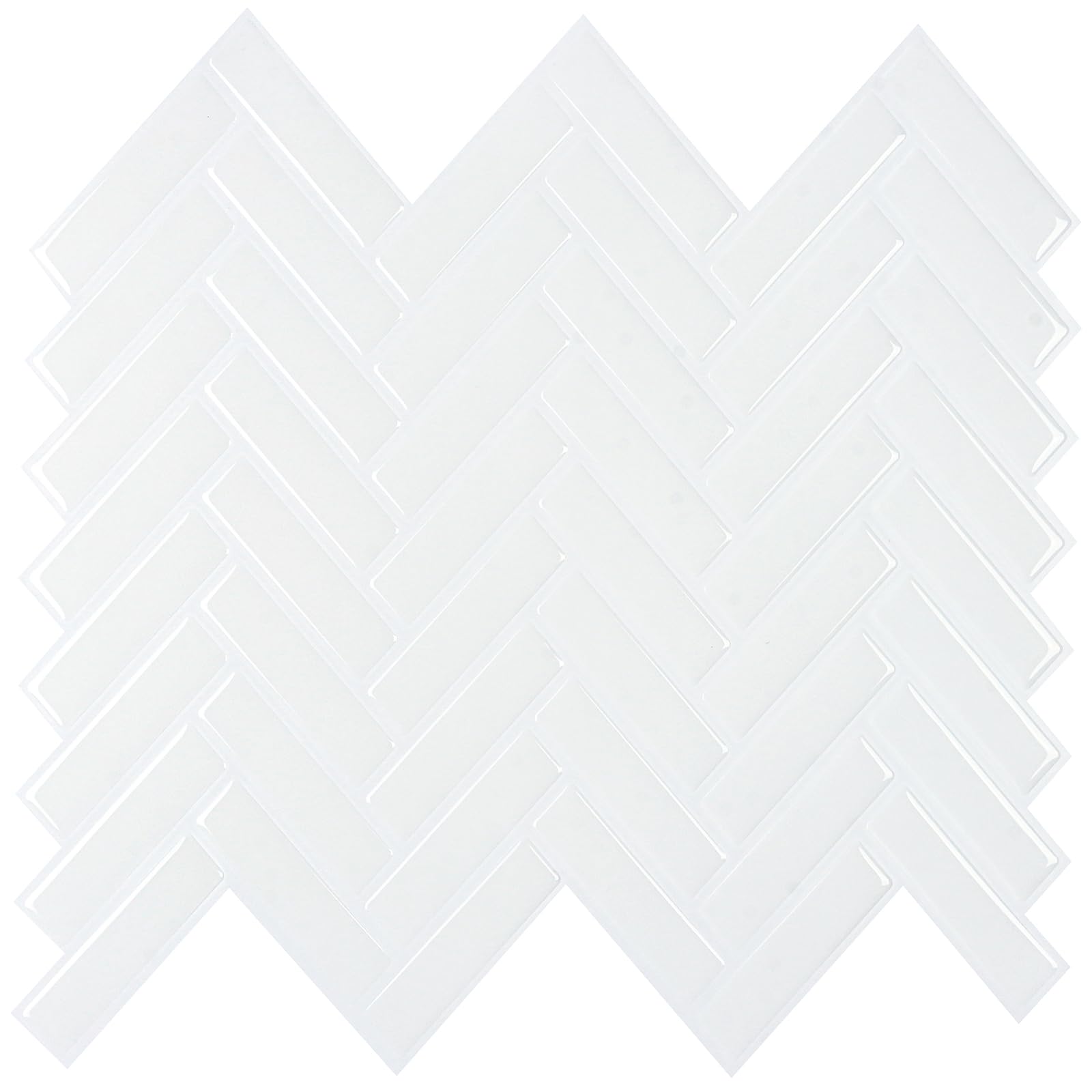 Photo 1 of CHIHUT 12''x12'' White Herringbone Tile Peel and Stick Backsplash 16 Sheets 3D Waterproof Backsplash Tile for Kitchen Bathroom Laundry Self Adhesive Removable Vinyl Stick on Back Splash