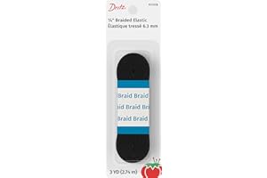 Dritz 9330B Braided Elastic, 1/4-Inch x 3-Yard, Black