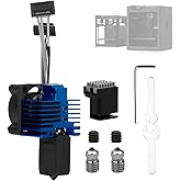 Bamboo Lab p1 p1s Hotend Complete Kit for p1 Series 3D Printer, Full Assembly Blue Hot End with Fan, Thermistor, 0.4mm Hardened Steel Nozzle+2pcs 0.4mm Bimetallic Nozzle