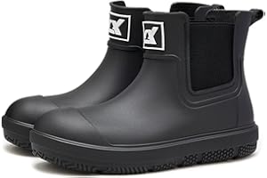 LIOERDIWE Ankle Rain Boots Men Women Waterproof Deck Boots Anti-Slip Rubber Chelsea Garden Work Shoes Short Mud Booties Fishing Farming Camping