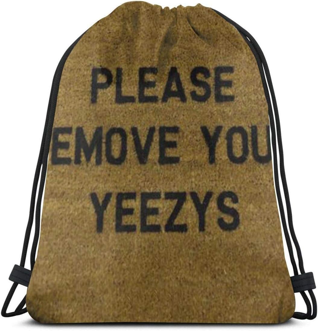 Please Remove Your Yeezys 3D Print Drawstring Backpack Rucksack Shoulder Bags Gym Bag For Adult 16.9"X14"