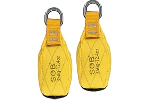 RESQT 2 Pack 8.8/10.6/12.4 OZ Throw Weight Bag, Outdoor Sports Arborist Throw Bag, Climbing Rope Bags for Tree Rock Spelunking, Yellow