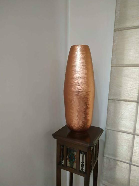 Buy SWHF Large Rose Gold Hammered Metal Vase for Home
