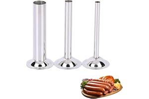 3PCS Sausage Stuffer Tubes, 3 Sizes Stainless Steel Filling Tube Sausage Maker Stuffer Funnels Replacement for Meat Grinder F