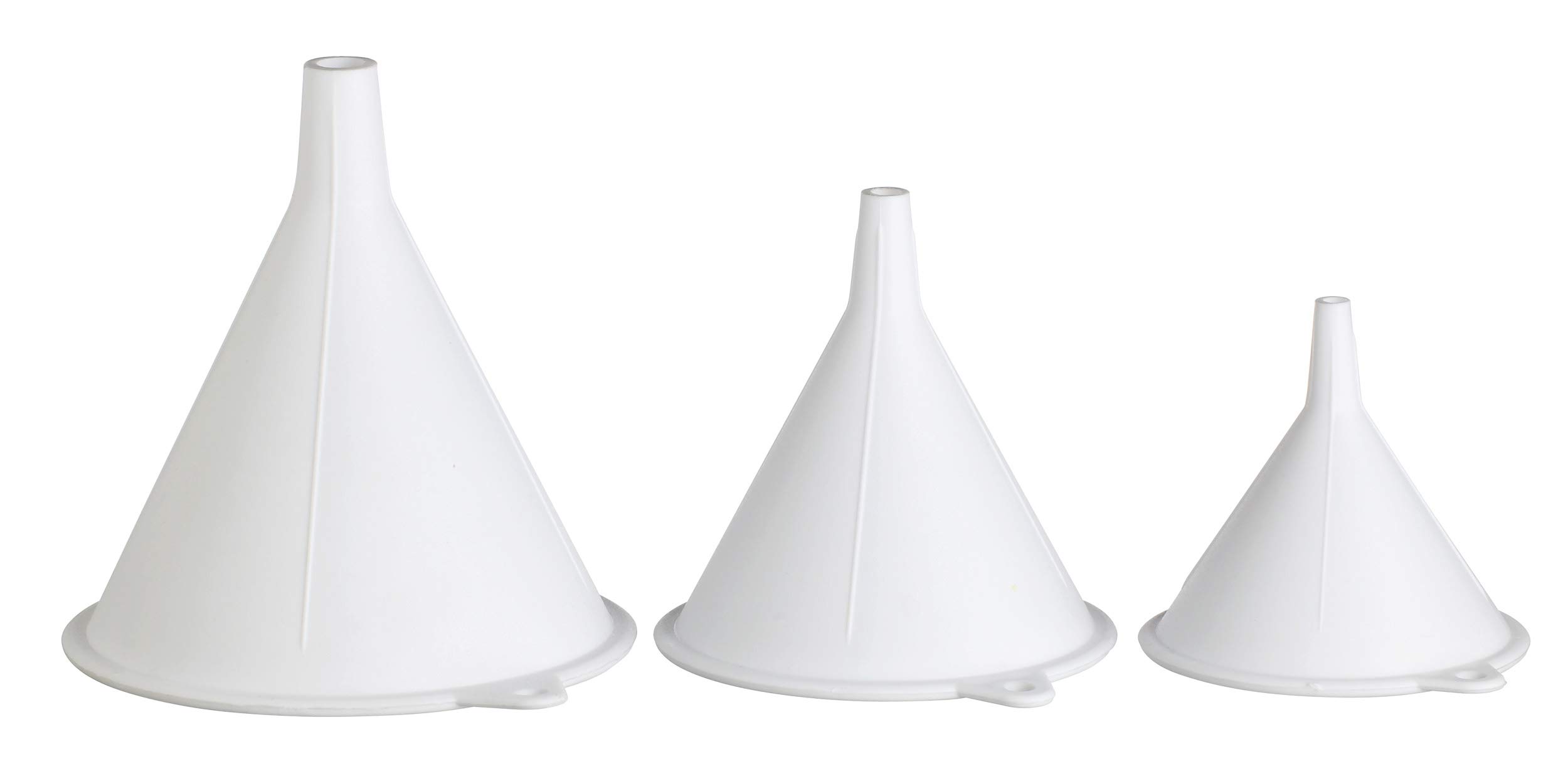 Dexam 17840980 Set of 3 Plastic funnels, White