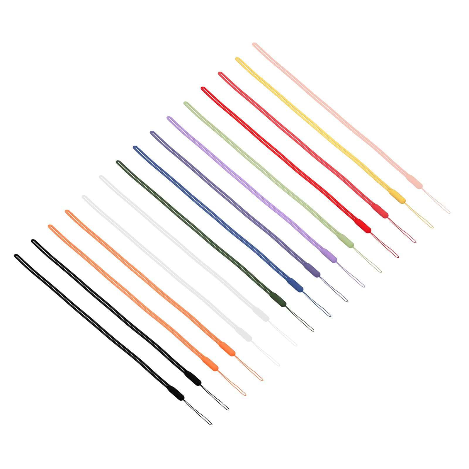 PATIKIL 43cm Wrist Strap Lanyards, 15 Pcs Silicone Long Soft Neck Lanyard Hand Wristlet String Badge Lanyard for Cellphone USB Key Chain Camera, 12 Colors