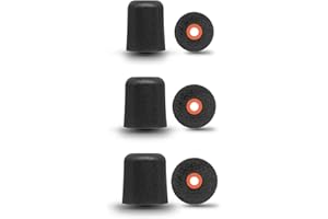 Klowcok Memory Foam Replacement Eartips for ISOtunes PRO/Xtra/Sport Advance BT/Wired/PRO Aware, Elgin, Westone, Etymotic, Plugfones Earbuds, Comfort Fit (3 Pairs, Assorted-S/M/L, Black)