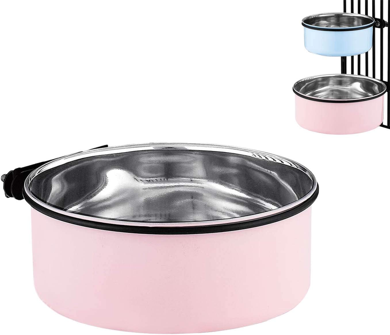 Dog Hanging Cage Bowl,Pet Hanging Bowls for Crates and Cages,Stainless Steel Dog Bowls,Small Sized Dog Feeding Bowls and Water Bowls(850ml/1pcs)