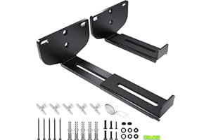 Etour Soundbar Wall Mount Bracket Universal Speaker Mounting [ MAX 38LBS] Depth Adjustable (3.3"-6.5") for Samsung, Vizio, LG, Sony, JBL, Bose, and More Sound Bar Mounts Under TV Soundbar Shelf