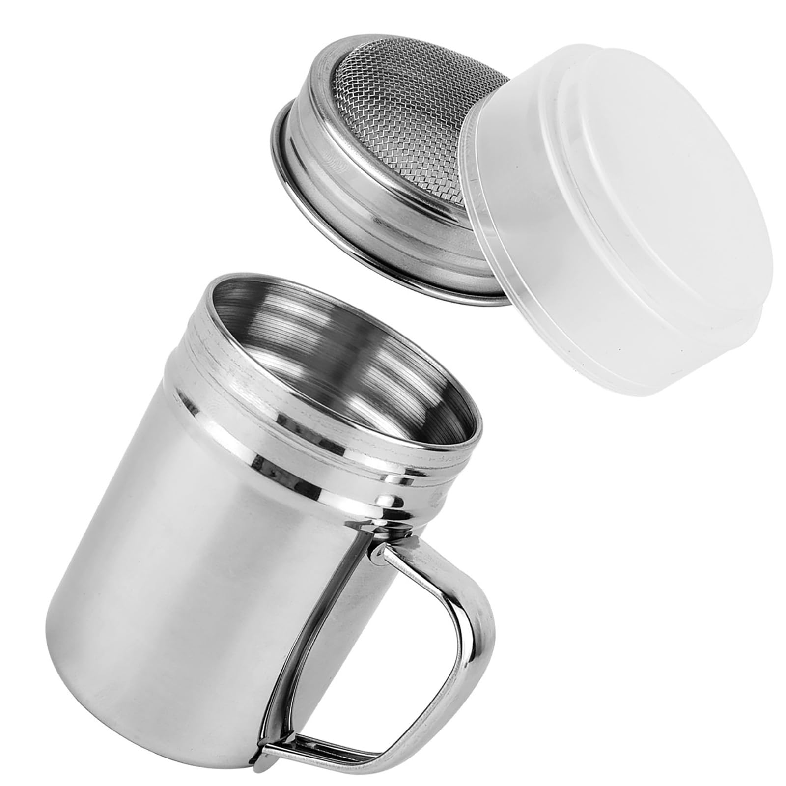 Photo 1 of 1 Pack Powdered Sugar Shaker Duster 7oz 304 Stainless Steel Fine Mesh Shakers With Handle and Lid for Baking Cornstarch Coffee Flour Restaurant and Home Kitchen