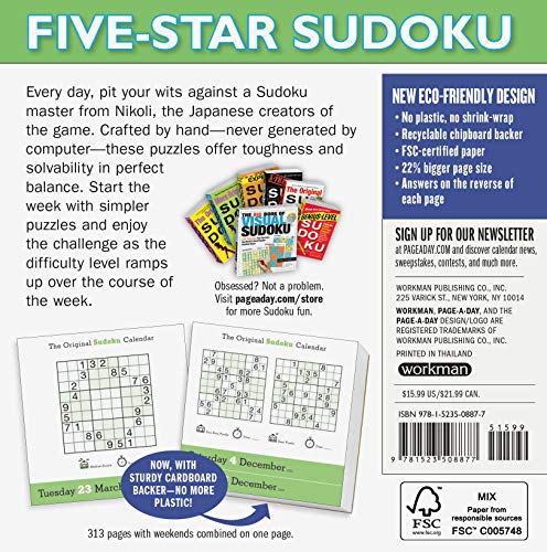 Original Sudoku Page A Day Calendar 2021 Pricepulse