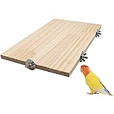13.6&times;7.9 Inches Large Bird Perch Stand Platform, Natural Wooden Small Animals Cage Accessories, Rectangle Stand Perch Shelf for Parrot Parakeet Cockatiel Rat Hamster Guinea Pig Conure Chinchillas