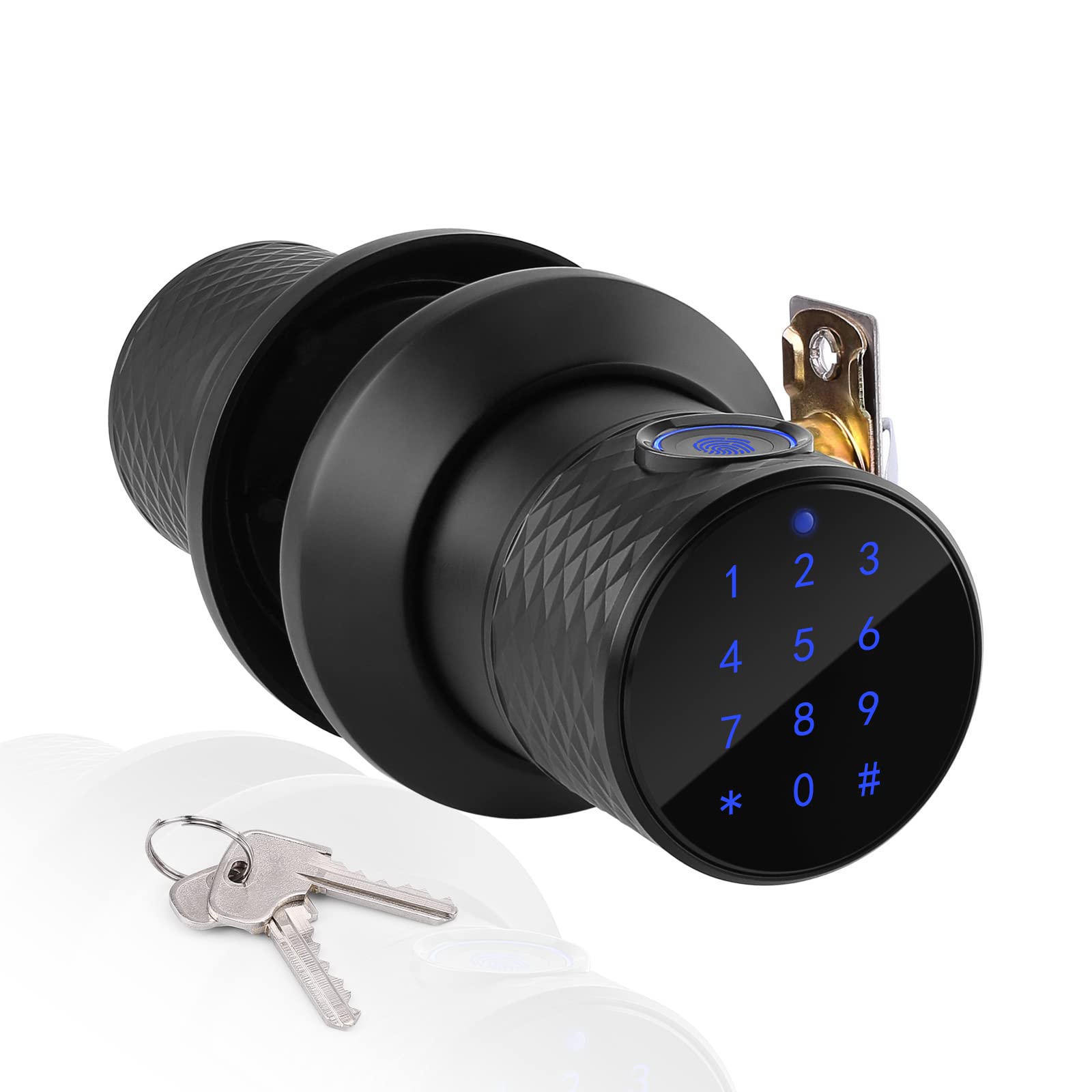FITNATE Keyless Smart Fingerprint Lock Bluetooth Digital Code Door Lock with Keypad, App Work with Echo, Support Tuya System's Gateway, Security Guard for Home, Office, Easy to Install