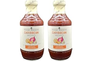Gourmet Warehouse Caribbean BBQ Sauce, Caribbean Style Barbecue Sauces Handcrafted In Small Batches Gluten-Free, HFCS-Free, Delicious Sauce 16 Ounces Bottle (Pack of 2)