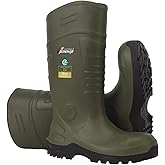 LASTING PINNIP Mens PU Rubber Work Boots With Steel Toe & Shank - Waterproof Anti-slip Mud Rain Boots Hunting Boots ASTM F2413-24 Acid & Oil Resistant