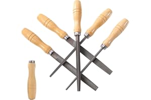 ACCOCO High Carbon Steel File Set with Wooden Handles Rasp File for Metal, Wood, Plastic, 5 Pieces