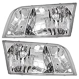 Headlights Headlamps Driver and Passenger Replacements for 1998-2011 Ford Crown Victoria 4W7Z 13008 A 4W7Z 13008 B