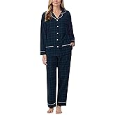 Lanz of Salzburg Sleepwear for Women Classic Notch Collar Long Sleeve Flannel Pajama Set