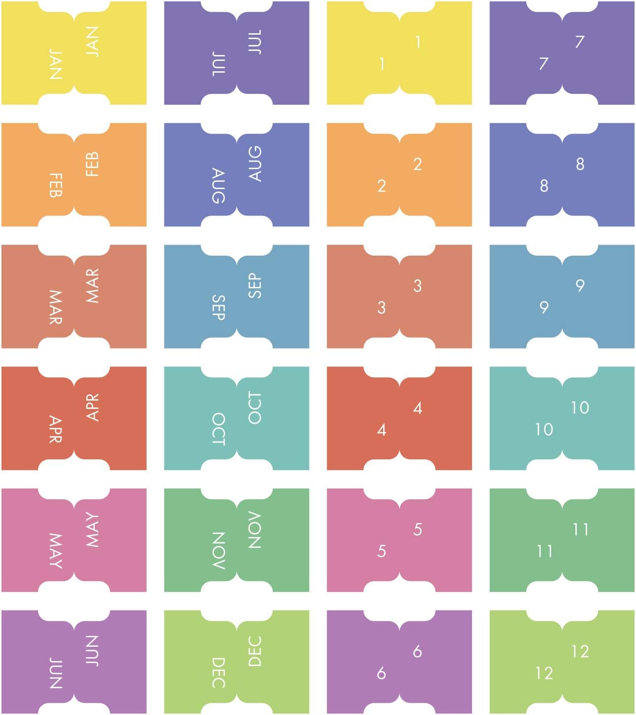 LUX Adhesive Tabs - Months Numbers, Lux Pro - Adhesive Tabs - Image 4