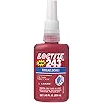 Loctite 1329505 Blue 243 Medium Strength Threadlocker, 360 Degree F Maximum Temperature, 250 mL Bottle