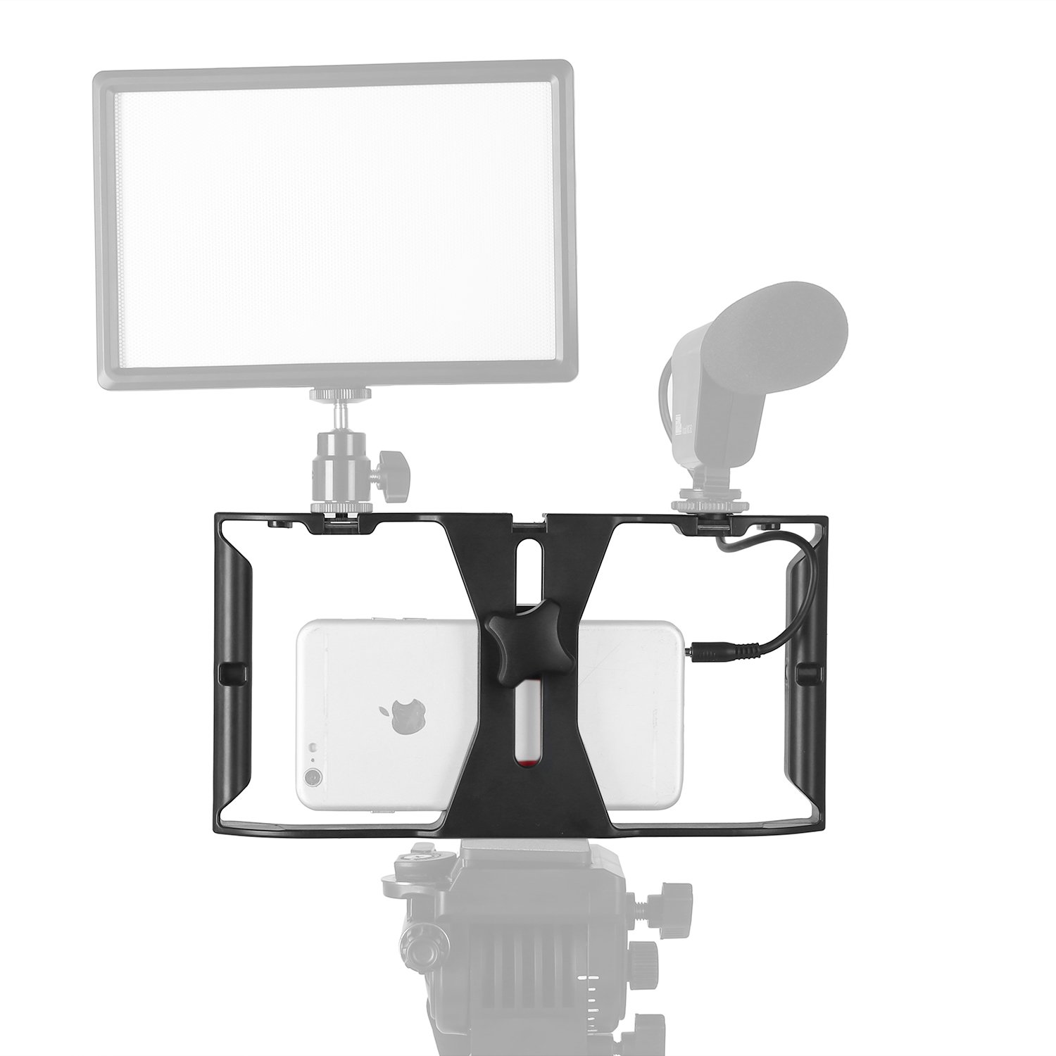 Crazefoto U Rig Pro Smartphone Video Rig, iPhone Filmmaking Case, Phone Video Stabilizer Grip Tripod Mount for Videomaker Film-maker Videographer for iPhone X 8 Plus Sumsang