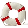 Marble Empire Life Ring Buoy Plush Pillow Nautical Decorative Throw Pillows Coastal Beach Themed Stuffed Pillow for Home Bed Couch