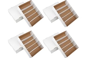 HIMOMO 4 Pack Card Storage Box, 3700 Count Trading Card Storage Box White Sports Storage Cards Box Organizer Sorting Tray Cases Box for Storing Protecting and Organizing Soccer Cards