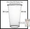 50 count 32 oz. Clear Plastic Cup and Flat Straw Slotted Lid, Dart Solo w/ Signature Party Picks