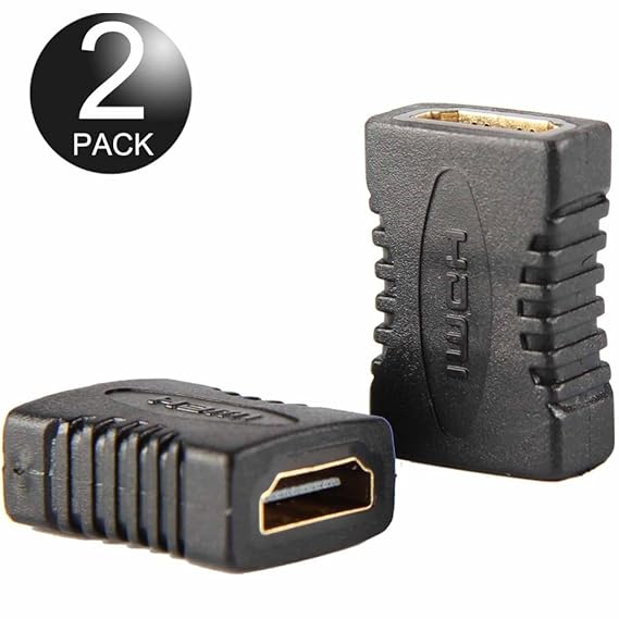 Ganvol (2 Pack Vergoldete HDMI-Buchse auf Buchse Extender Adapter, 4 K/3D/Full HD 1080P