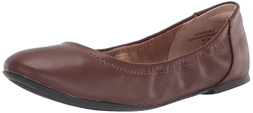 Amazon Essentials Women's Belice Slip On Ballet Flat, Deep Brown, 14