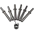 7 Pcs Air Hammer Rivet Bit Set, Dele 0.401 Shank Smoothing Pneumatic Air Rivet Hammer Tools Kit with Spring