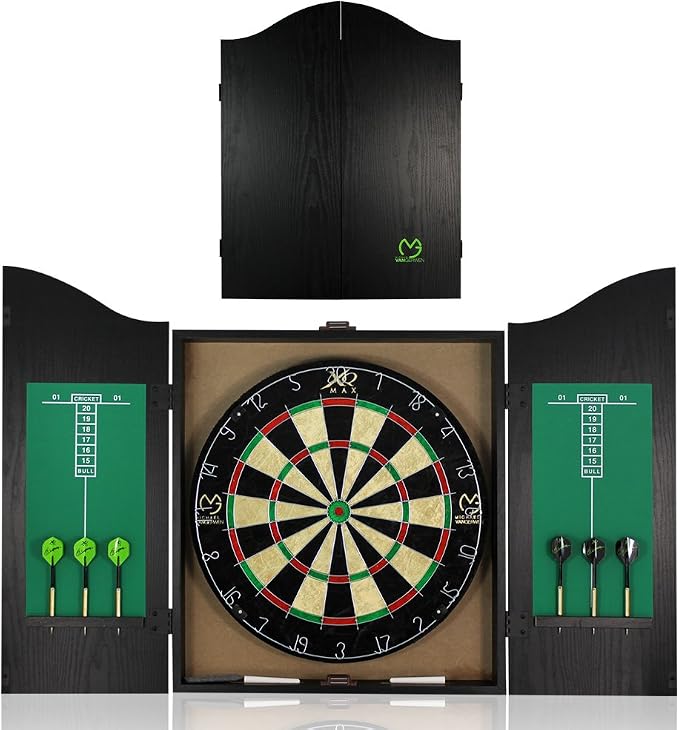 Tw24 Dartschrank Michael Van Gerwen Holz Schwarz Dartboard