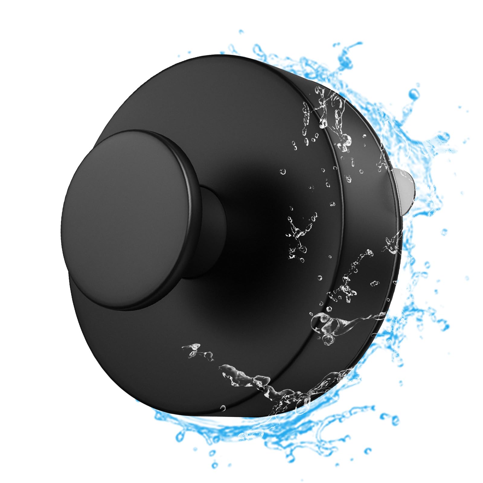 flintronic Suction Hooks, Vacuum Suction Hooks Powerful Vacuum Suction Cup Hooks, Removable and Reusable Heavy Duty Shower Hooks, Waterproof Hook for Bathroom, Kitchen, Window, Glass Door, Black 1PC