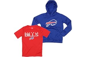 Outerstuff NFL Youth Boys (8-20) Two Piece Performance LS Fleece Hoodie and SS Tee 2 Pack Combo Set, Team Variation