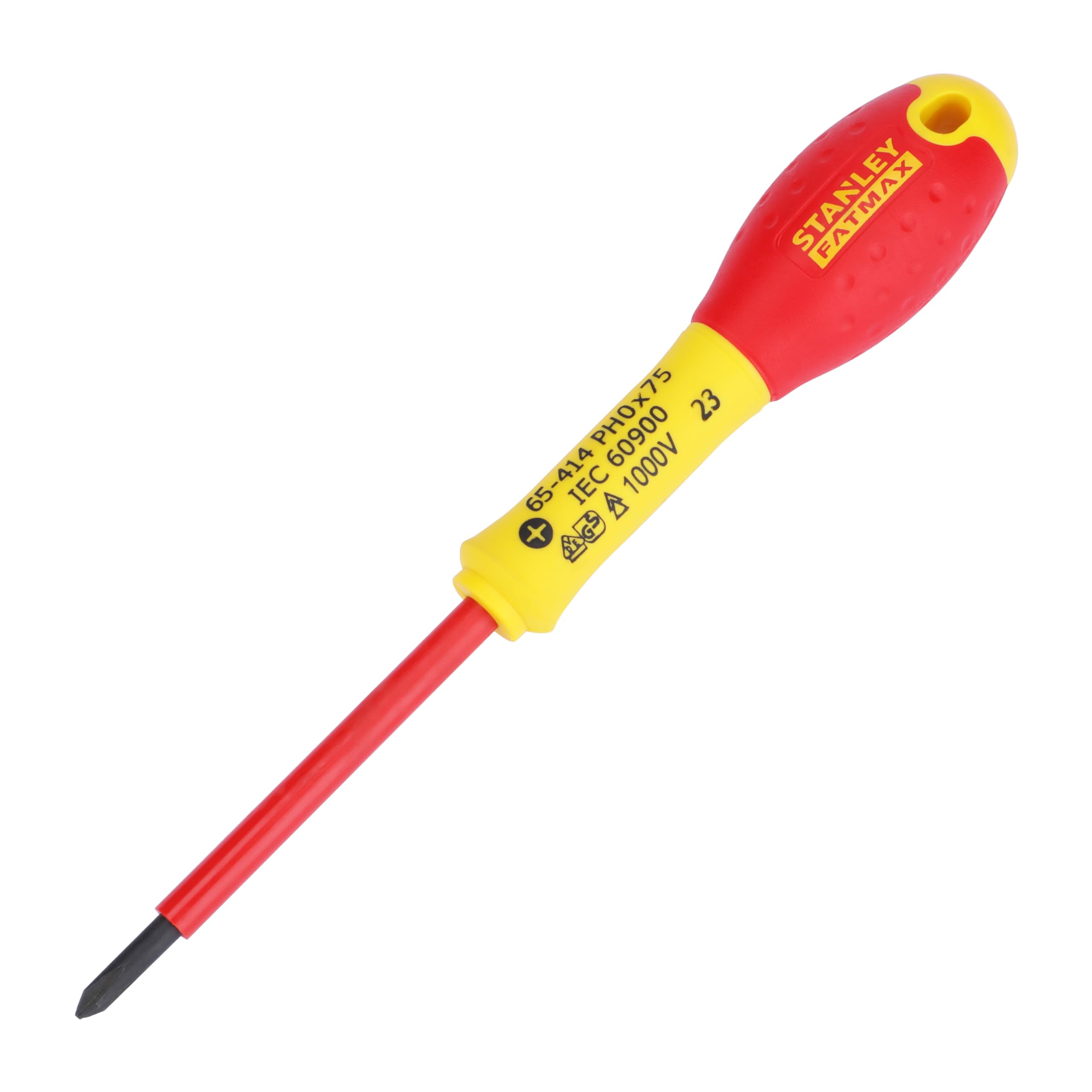 Stanley 0-65-414 Fat Max Screwdriver Insulated Ph Ph0X75Mm-Red And Yellow