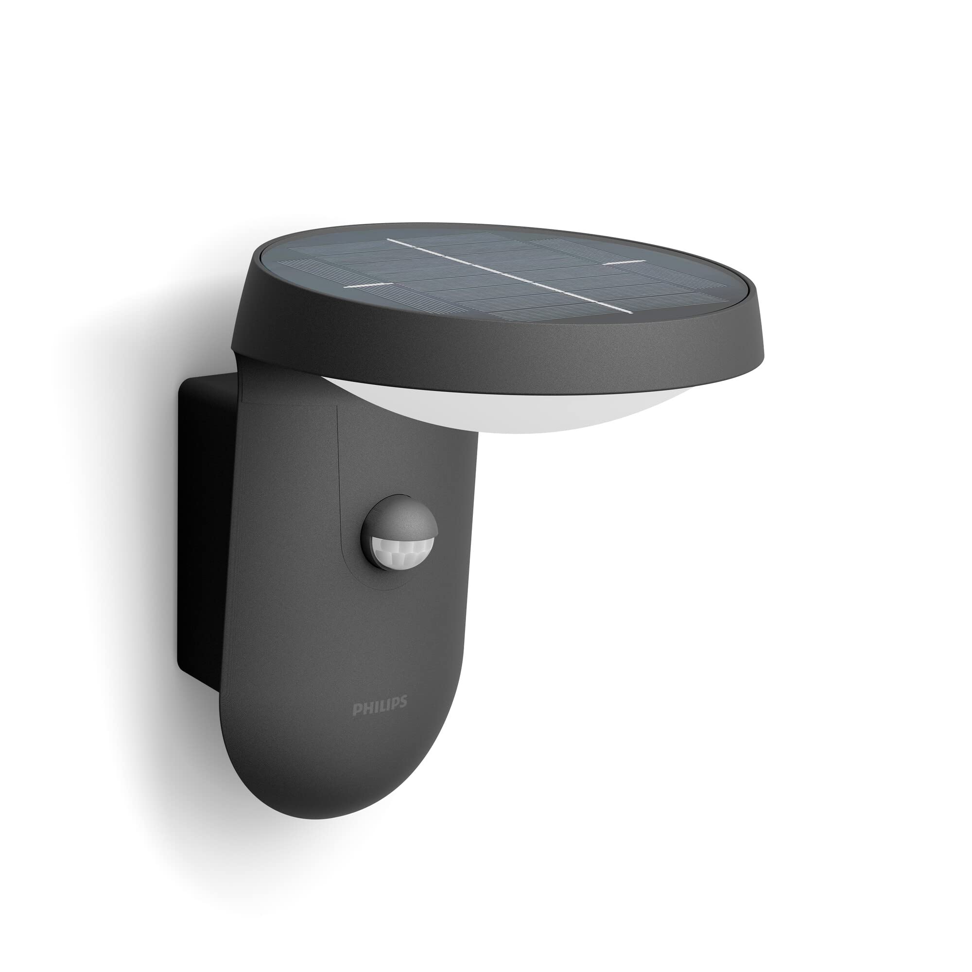 PHILIPS Tyla Ultra Efficient Solar Wall Light [1 x 9W Warm White] Anthracite Grey for Outdoor Lighting, Garden, Drive, Patio