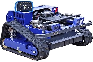 AIWEIYA Remote Control Lawn Mower,4WD Oil-Electric Hybrid Crawler Track Mower,1.1-5.9 Inch Cutting Height Professional Landscape and Estate Mower for 100% Slope(45°) Large Turf Grass Cutting