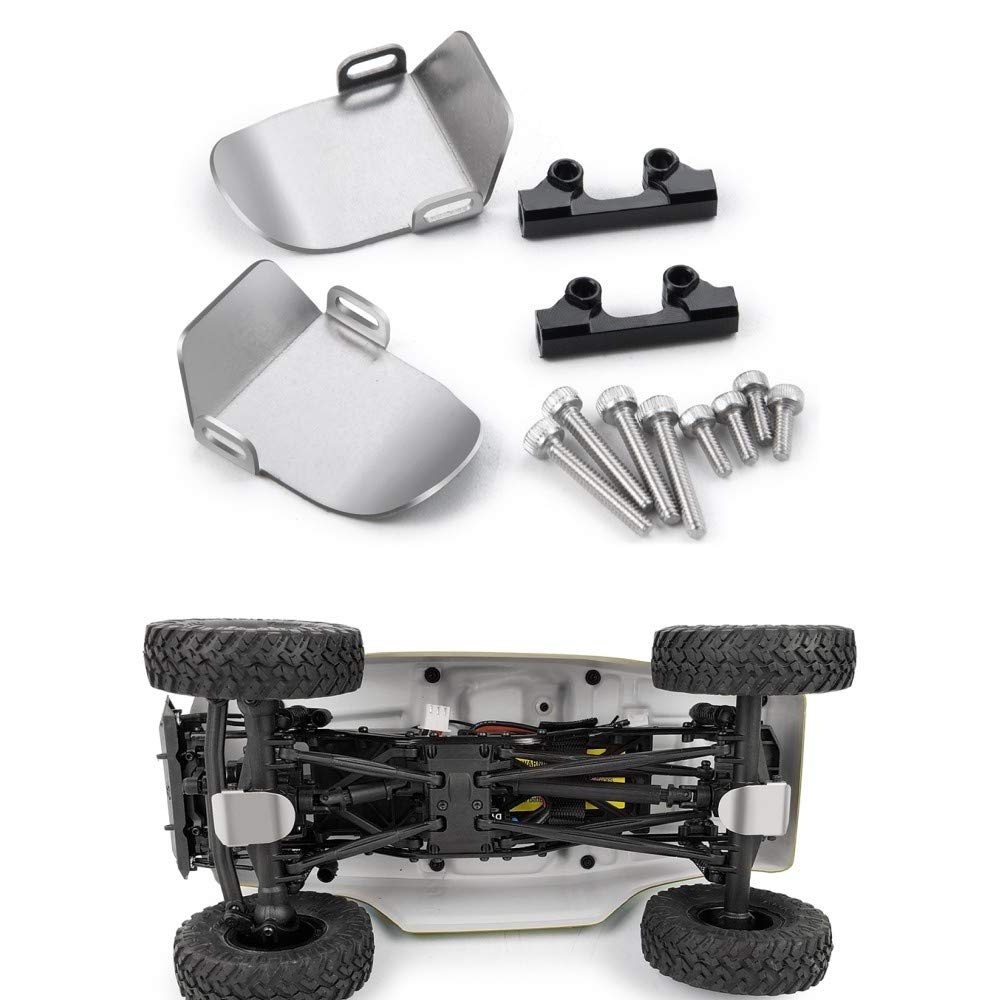 XUNJIAJIE Stainless Steel Front & Rear Axle Protective Plate for Axial SCX24 AXI90081 Upgrades Accessories 1:24 RC Crawler Car