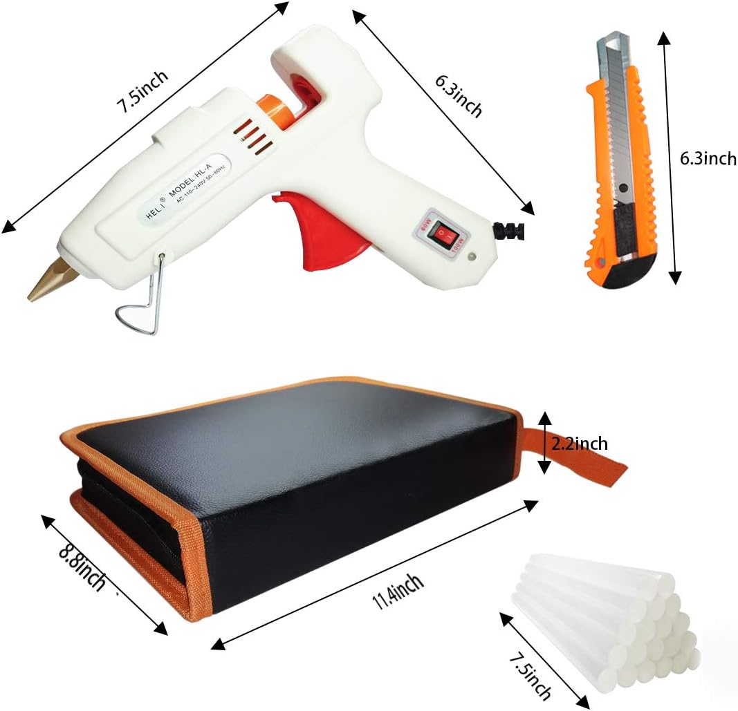 Hot Melt Glue Gun Kit 60W/100W with Carry Bag and 22 pcs Glue Sticks, for DIY, Arts & Crafts Projects, Sealing and Quick Repairs, Light and Heavy Duty in Home and Office…