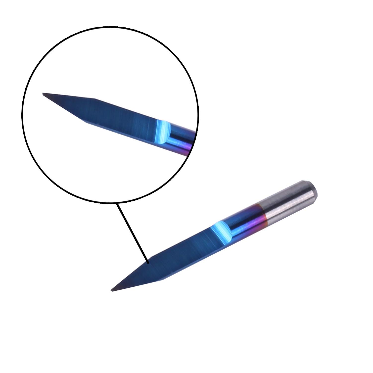 Genmitsu 10Pcs Nano Blue Coat Engraving Bits, 30 Degree 0.1mm Tip 1/8