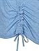 Sleeveless Tops for Women, Messic Women's Drawstring Sides Shirring Button V Neck Shirt Top L Blue