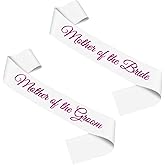2Pcs Wedding Gifts Set White Satin Sash for Mom of the Bride Mom of the Groom Women Mother in Law Bridal Engagement Wedding Announcement Party Decoration Supplies for Mother Bridal Shower