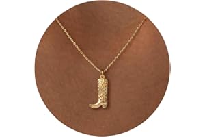 GUOKE 14K Gold Plated Necklace for Women - Dainty Flower, Leaf, Bead, Tree, Bee, Sun, Bar, Infinity, Star, Arrow, Teardrop, Butterfly, Boot, Cirlce, Bow Pendant Necklaces, Simple Jewelry