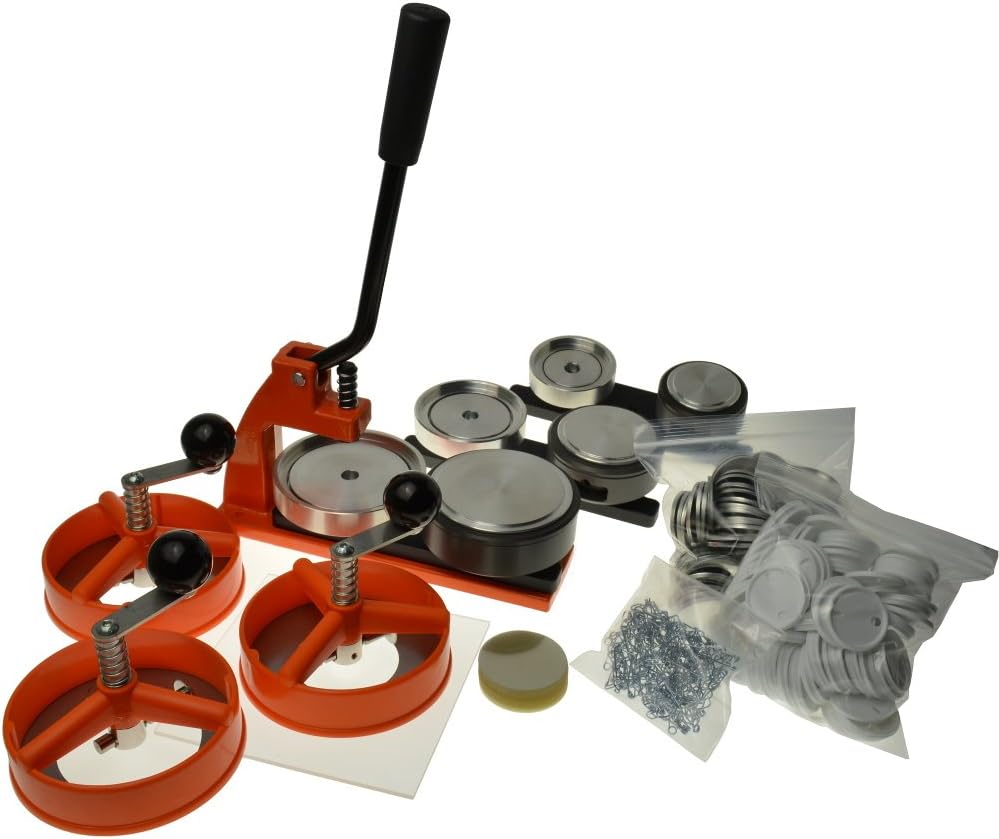 Ebadges Micro Badge Maker Multi Kit Choice of 3 Sizes, 750 Component Sets & Circle Cutters. UK-Made, Quick & Easy To Use, Interchangeable Sizes, Professional Solid Metal Badge Machine & Button Badge Sets