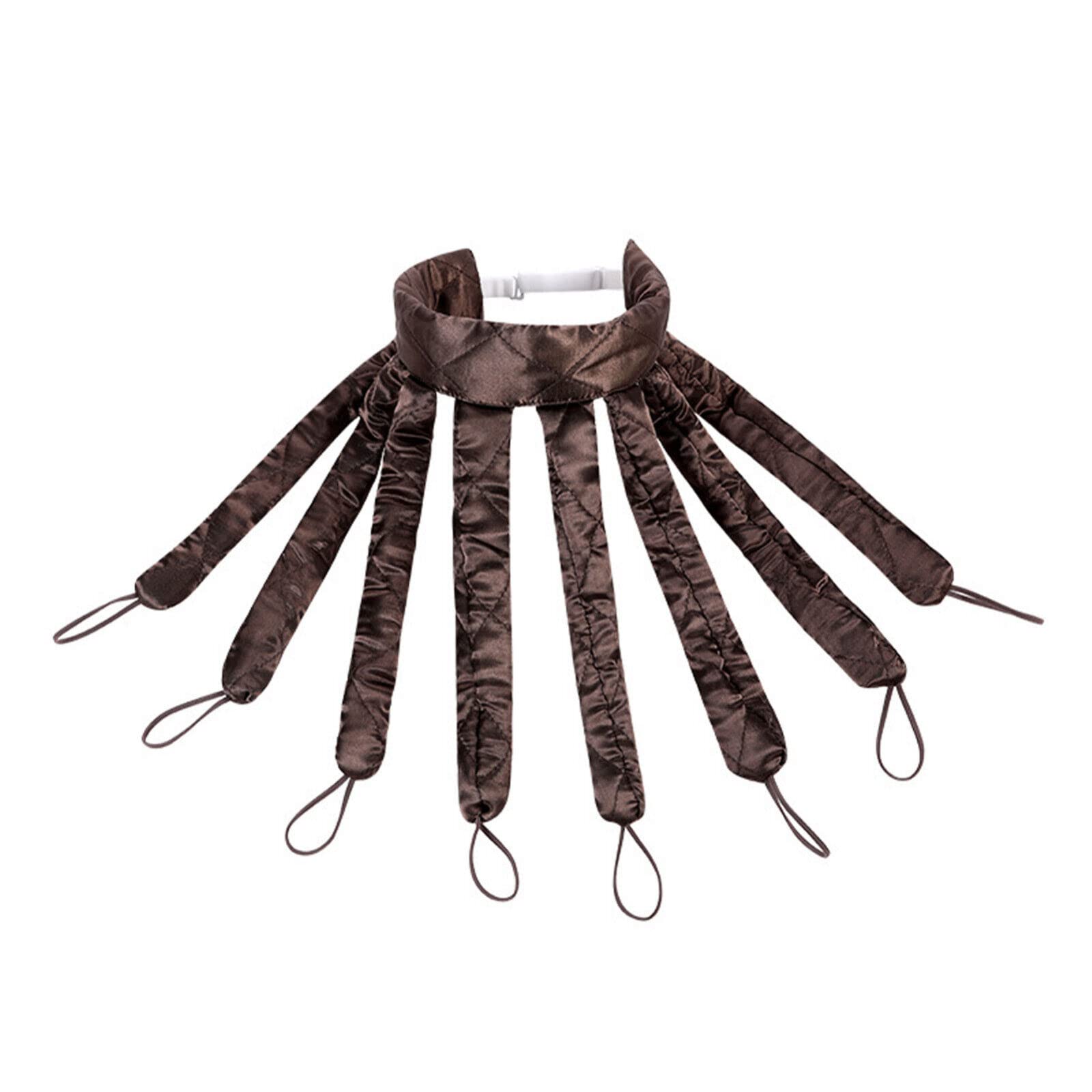 HH Pro The 8 Styler Octopus Brown Heatless Hair Satin Curler Whole Head of Curls no Heat Damage